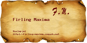 Firling Maxima névjegykártya